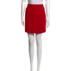 Red Burberry Pencil Skirt